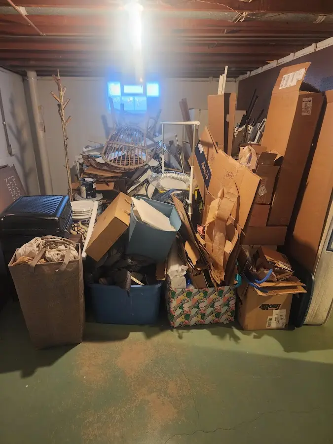 Roll-off dumpster container at job site for 15 Yard Dumpster Rental in Horace